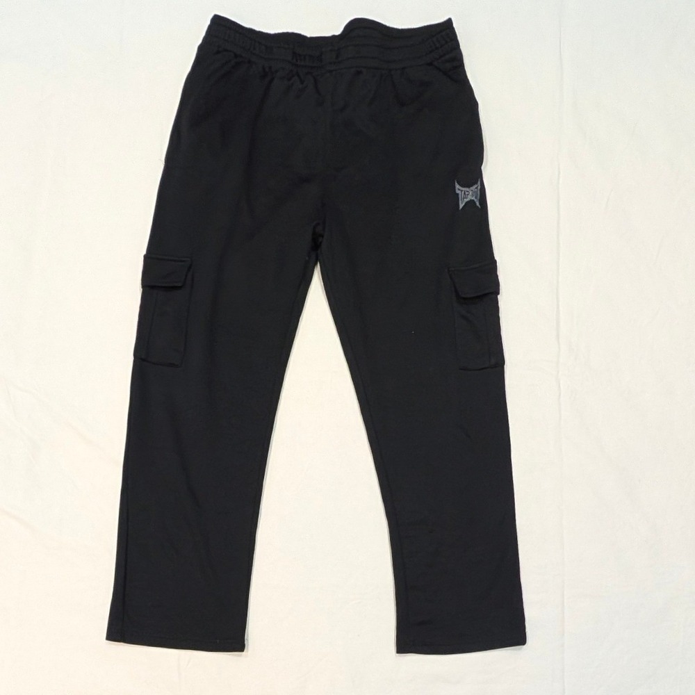 Tapout Mens Black Athletic Cargo Pants Large Training Joggers Straight Leg